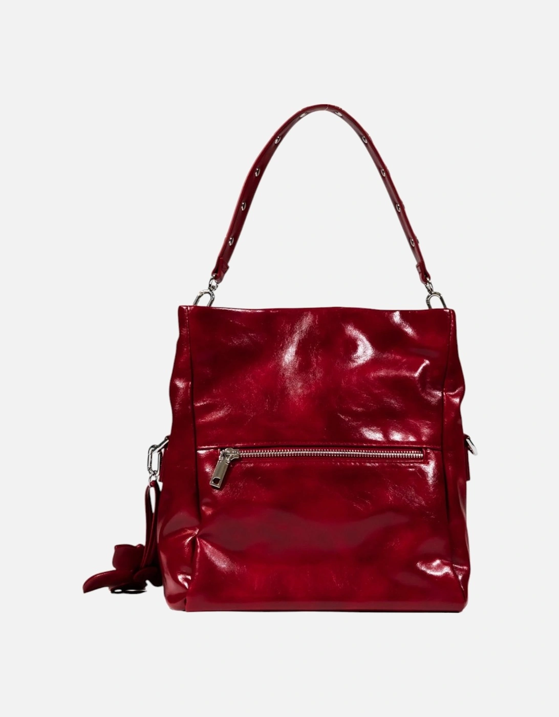 Handbag with Zip and Shoulder Strap Women - Red Bags