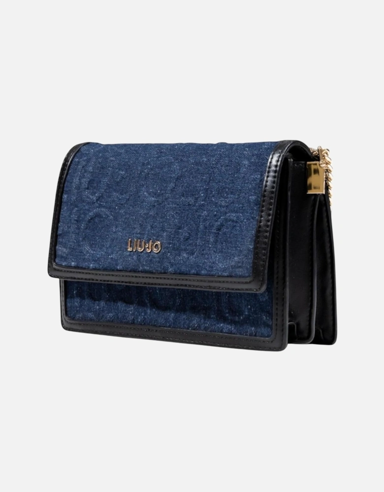 Shoulder Bag with Automatic Fastening and Inside Pockets Women - Blue