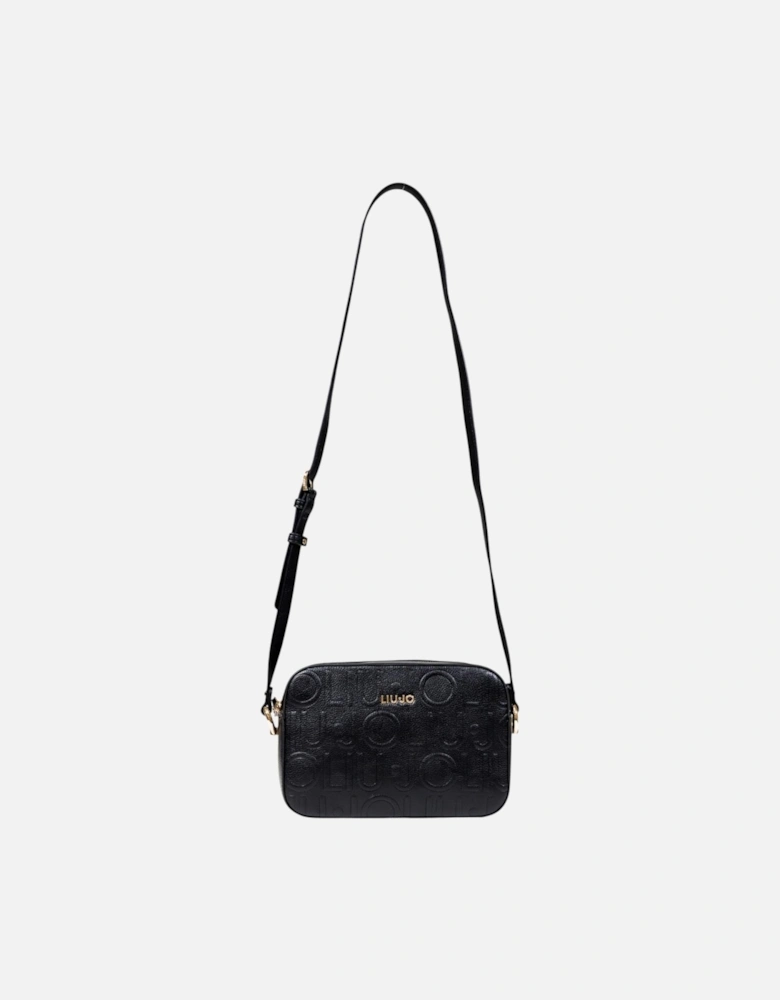 Zip Closure Shoulder Bag with Inside Pockets Women - Black