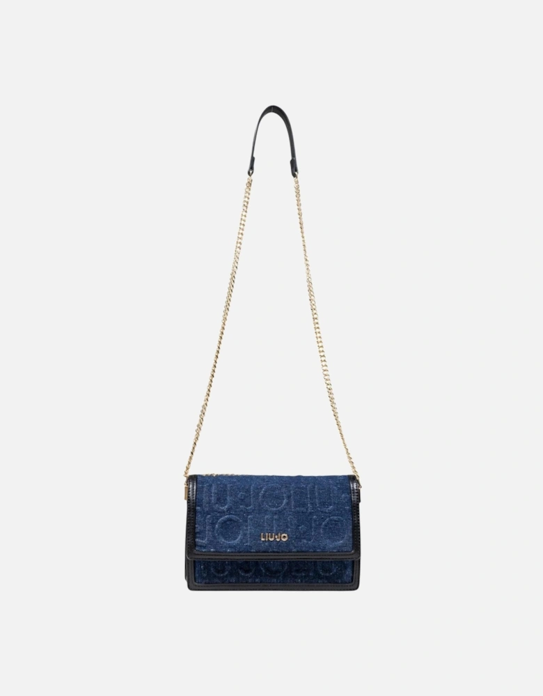 Shoulder Bag with Automatic Fastening and Inside Pockets Women - Blue