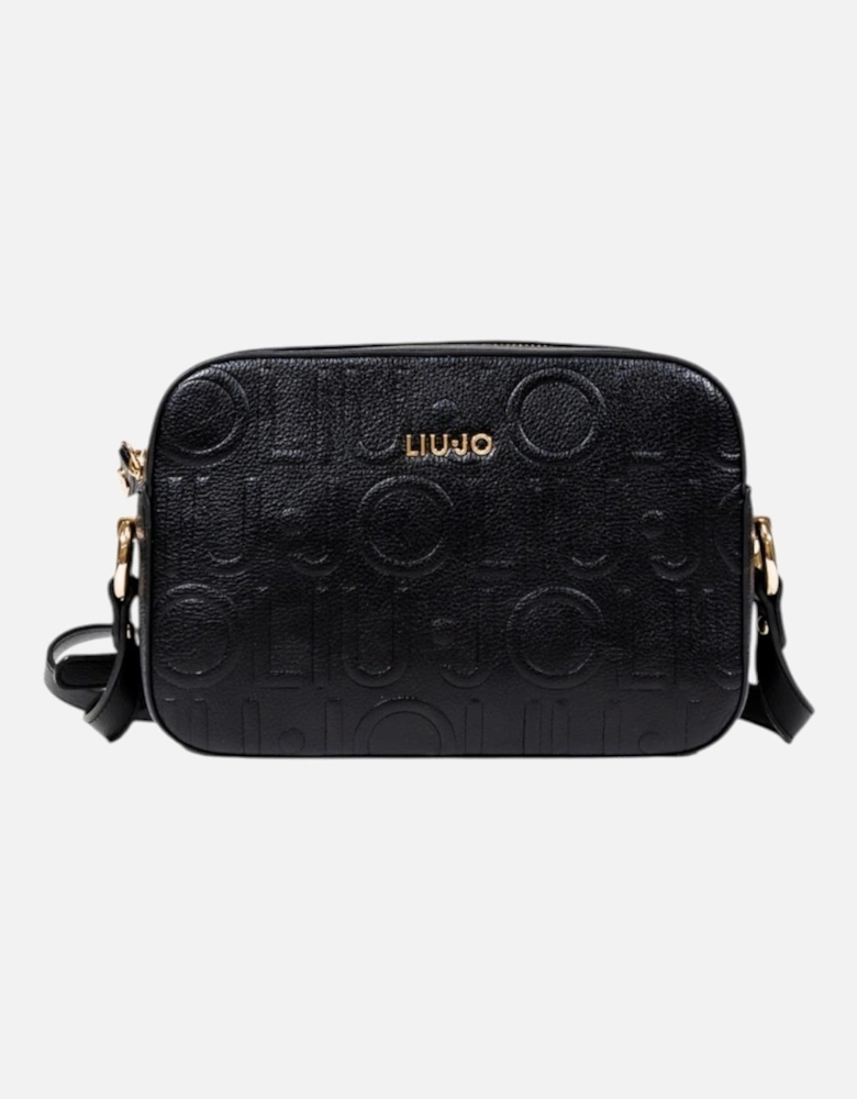 Zip Closure Shoulder Bag with Inside Pockets Women - Black