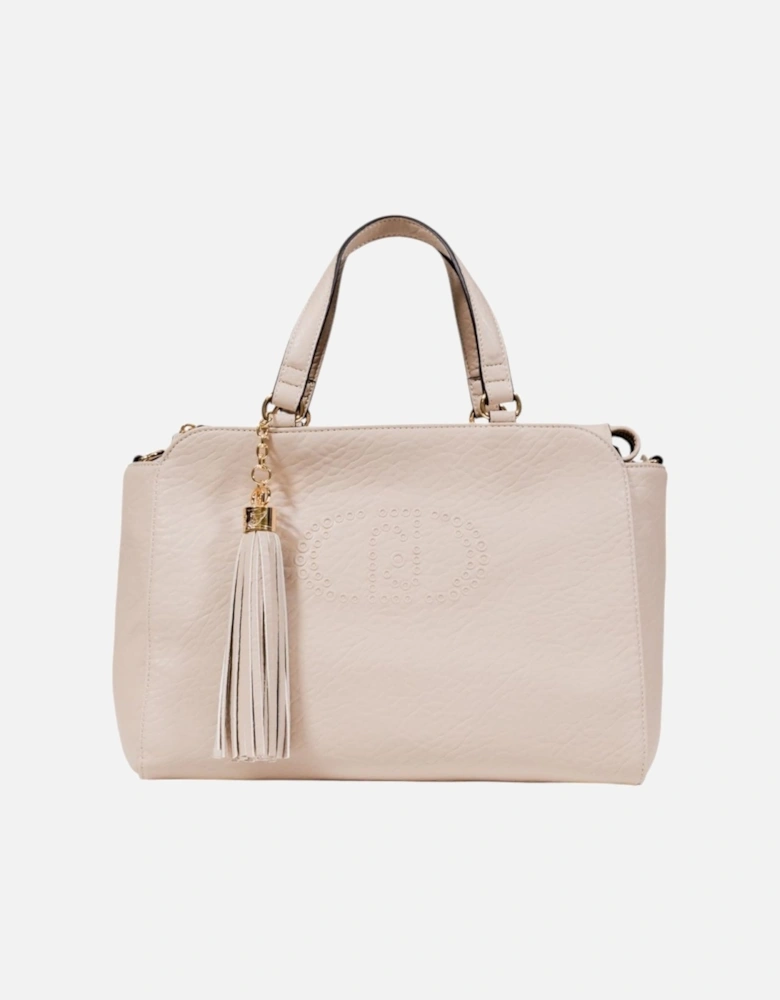 Handbag with Shoulder Strap and Zip Fastening Women - Beige Bags