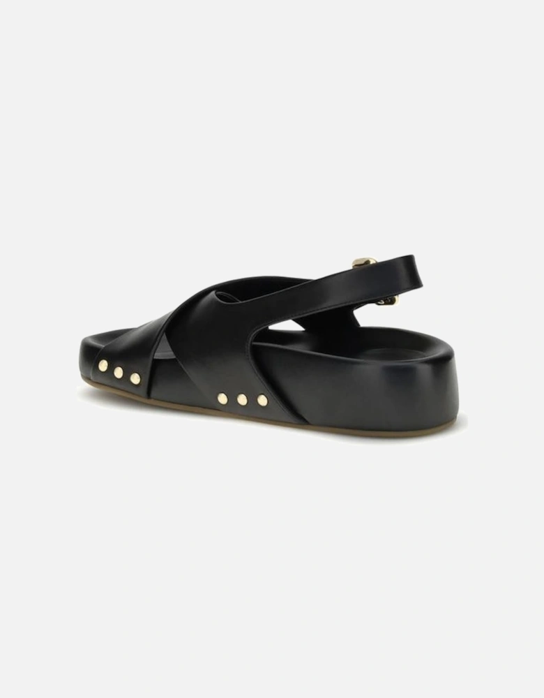 Mae Calfskin Sandals with Paddington Buckle Women - Black