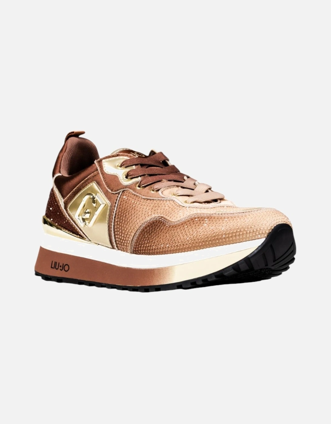 Rhinestone Embellished Slip-On Sneakers Women - Brown