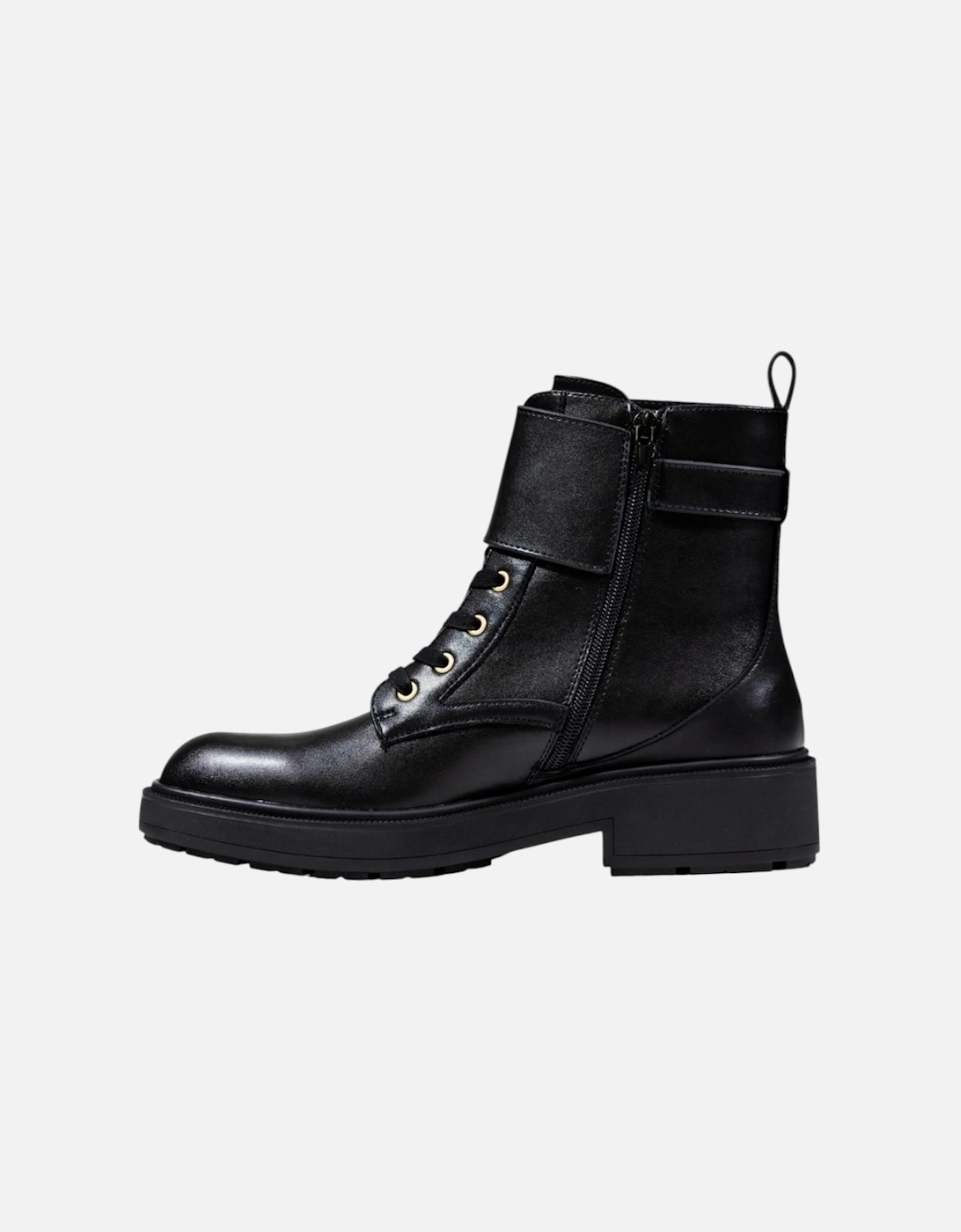 Ankle Boots with Zip and Round Toe Women - Black