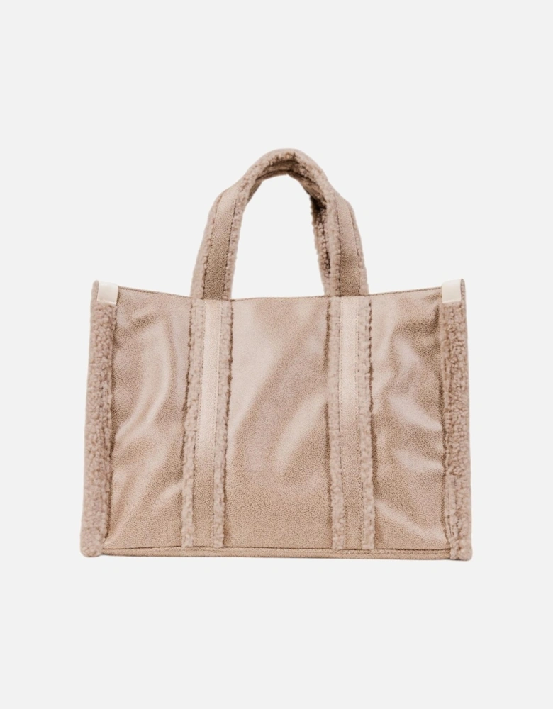 Handbag with Button Fastening Women - Beige Bags
