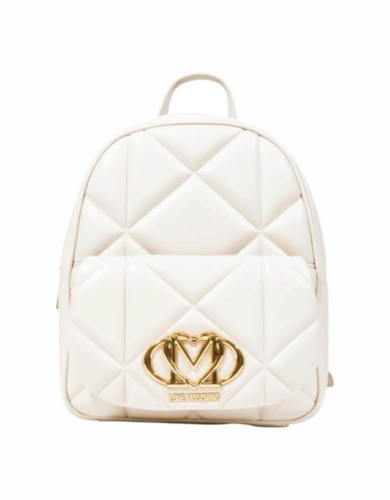 Zip Fastening Rucksack with Multiple Pockets Women - White Bags