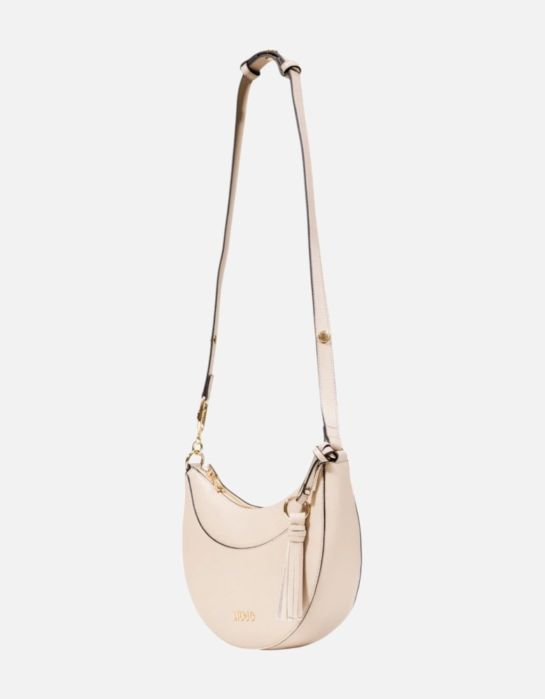 Shoulder Bag with Zip and Inside Pockets Women - Beige