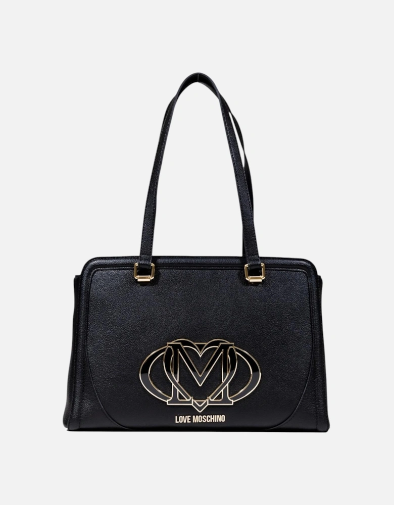 Printed Handbag with Zip and Inside Pockets Women - Black Bags