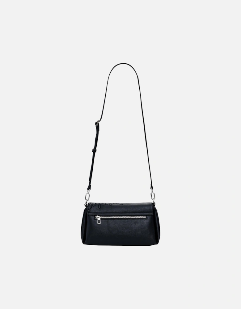 Handbag with Floral Pattern and Shoulder Strap Women - Black Bags