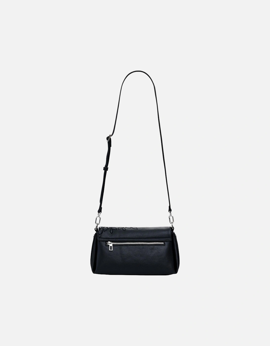 Handbag with Floral Pattern and Shoulder Strap Women - Black Bags