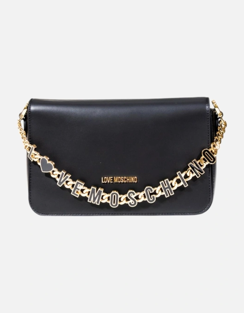 Shoulder Bag with Automatic Button Fastening Women - Black