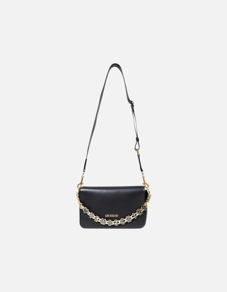 Shoulder Bag with Automatic Button Fastening Women - Black