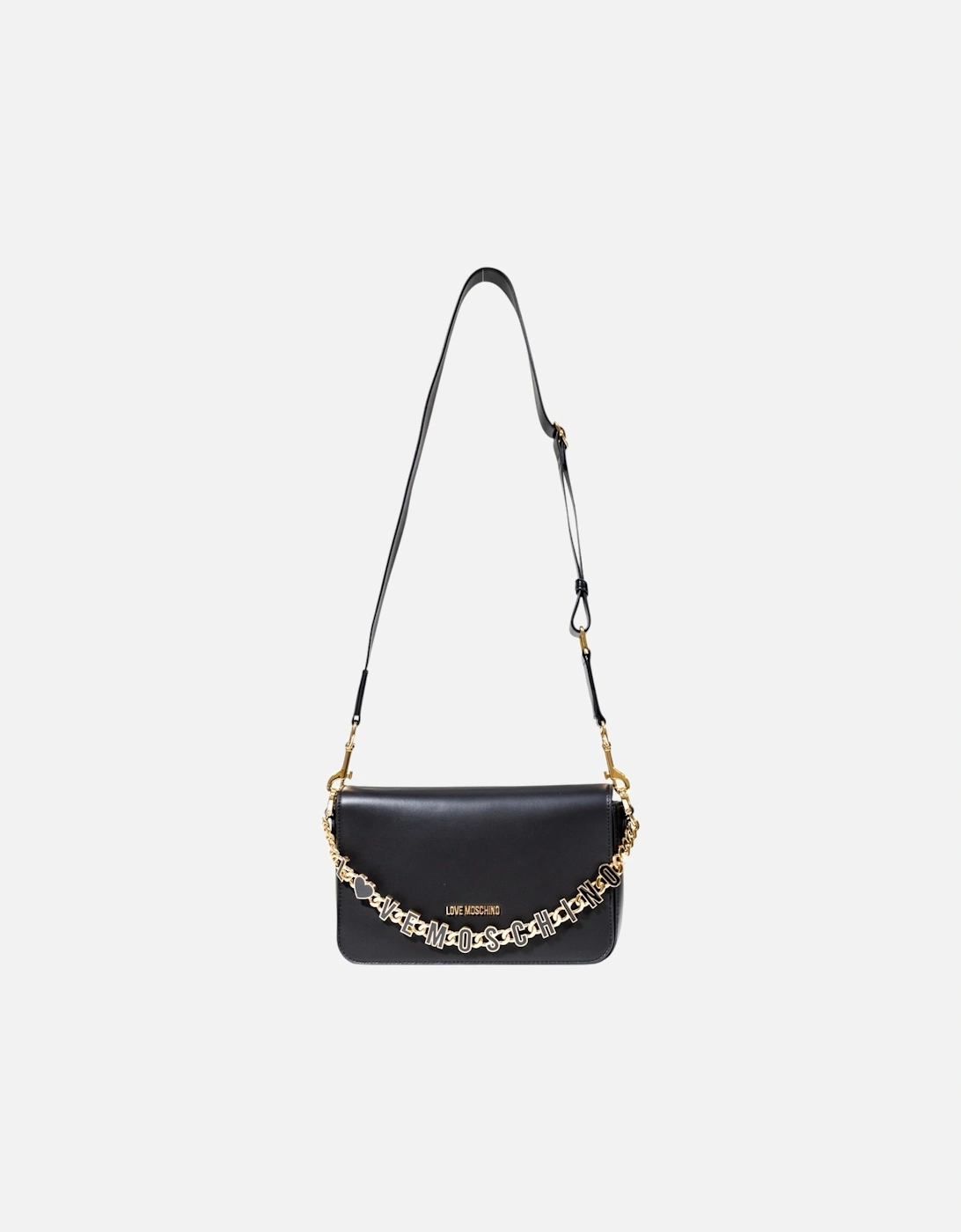 Shoulder Bag with Automatic Button Fastening Women - Black, 4 of 3
