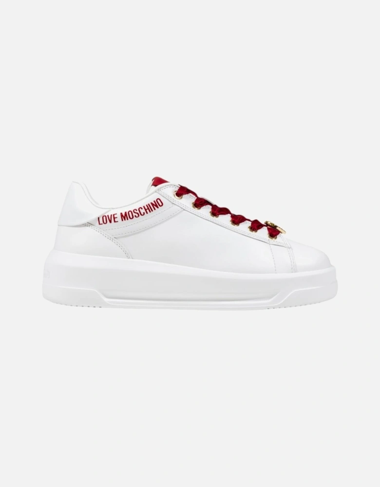 Slip-On Lace-Up Synthetic Sneakers Women - White