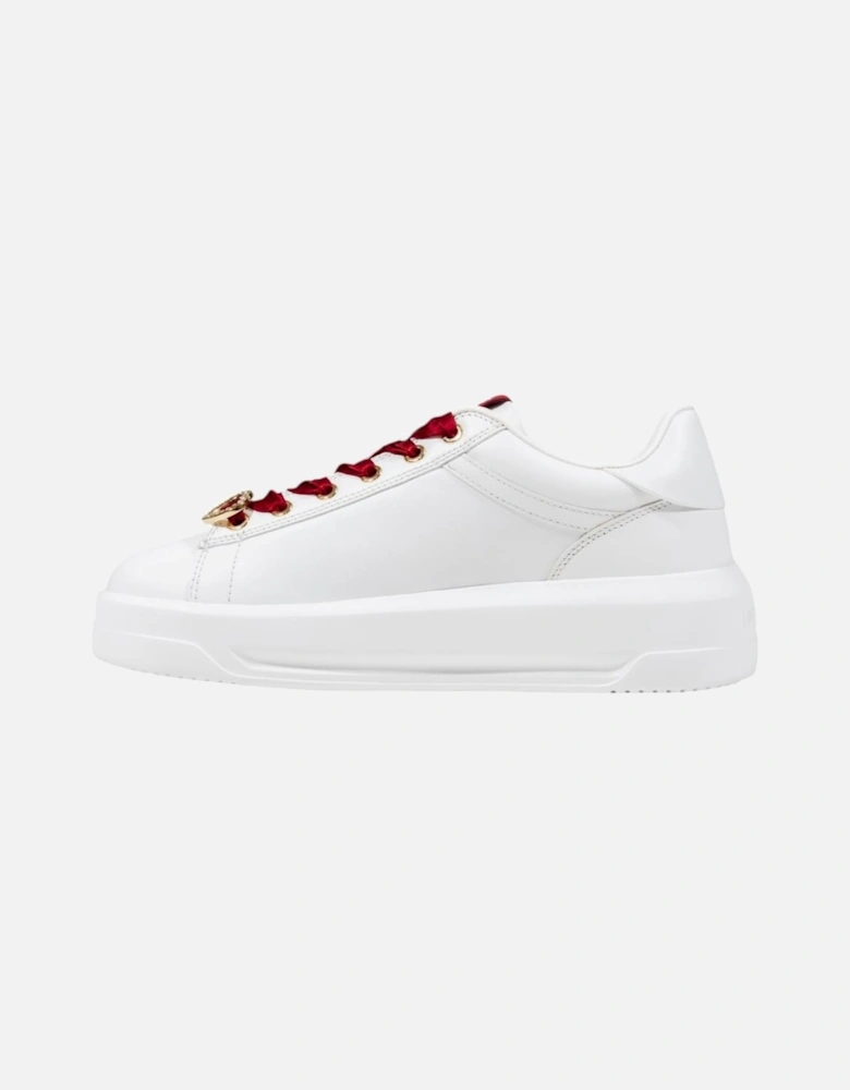 Slip-On Lace-Up Synthetic Sneakers Women - White