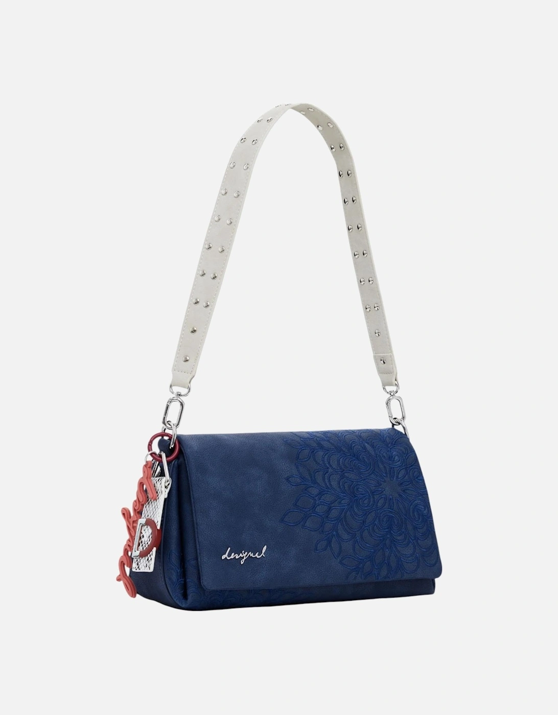 Floral Pattern Handbag with Shoulder Strap Women - Blue Bags
