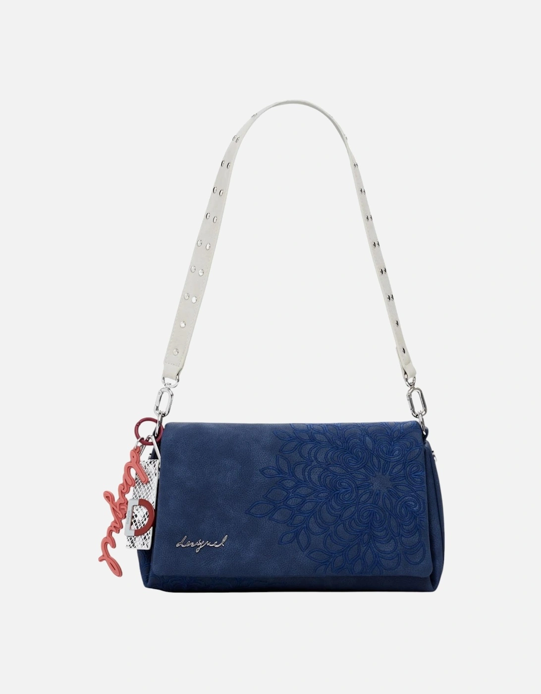 Floral Pattern Handbag with Shoulder Strap Women - Blue Bags, 4 of 3