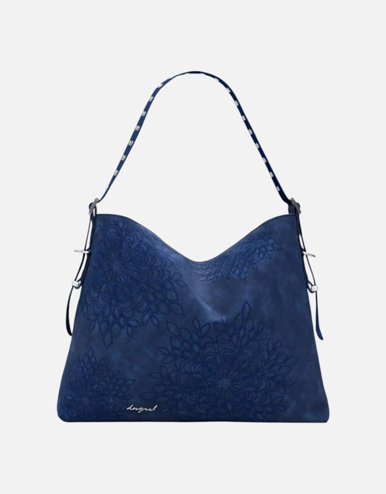 Handbag with Zip and Multiple Pockets Women - Blue Bags