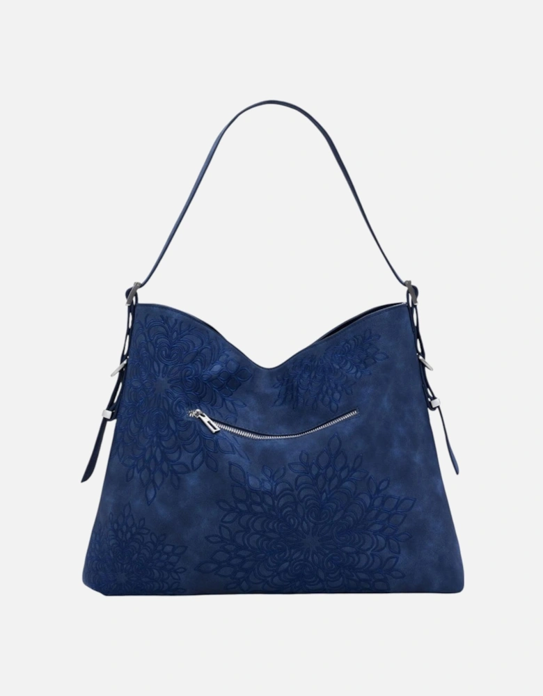 Handbag with Zip and Multiple Pockets Women - Blue Bags
