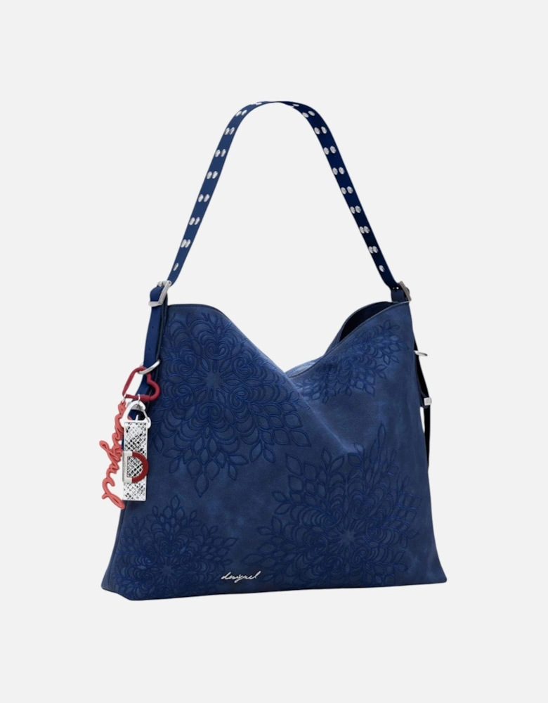 Handbag with Zip and Multiple Pockets Women - Blue Bags
