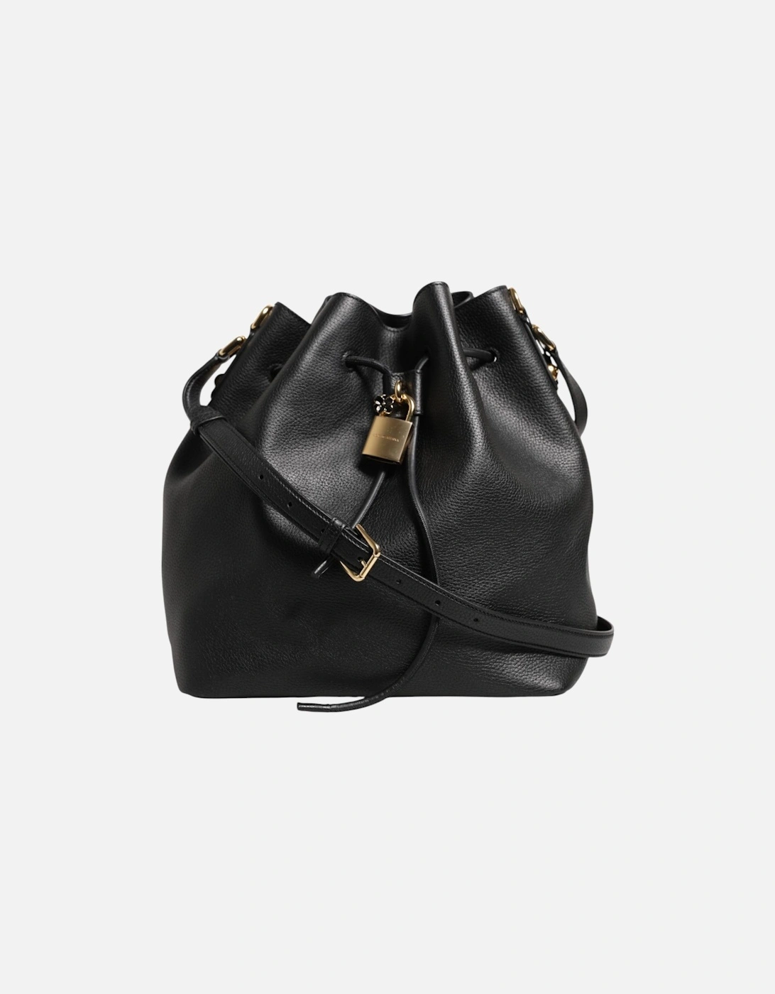 Calfskin Leather Bucket Shoulder Bag Women - Black, 6 of 5