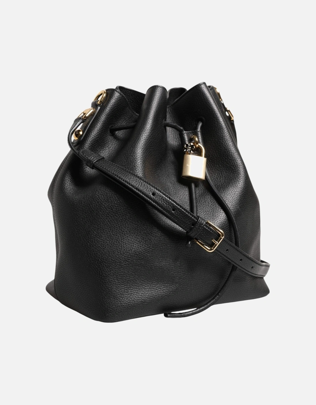 Calfskin Leather Bucket Shoulder Bag Women - Black