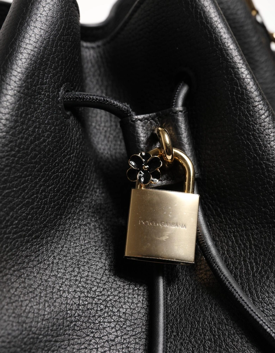 Calfskin Leather Bucket Shoulder Bag Women - Black