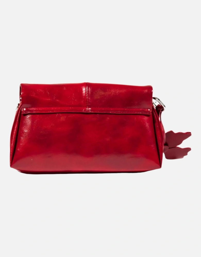 Shoulder Bag with Automatic Button Fastening Women - Red
