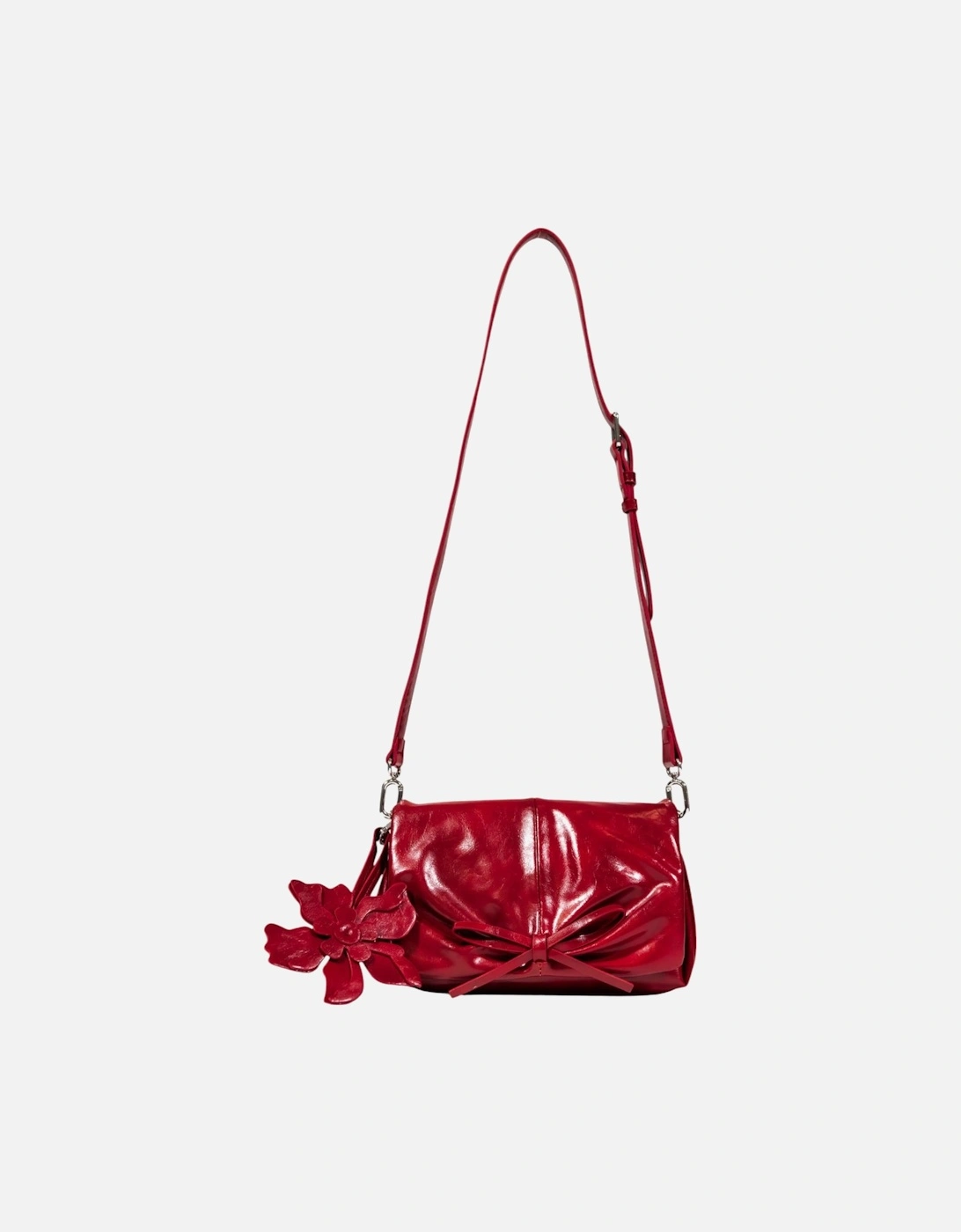 Shoulder Bag with Automatic Button Fastening Women - Red