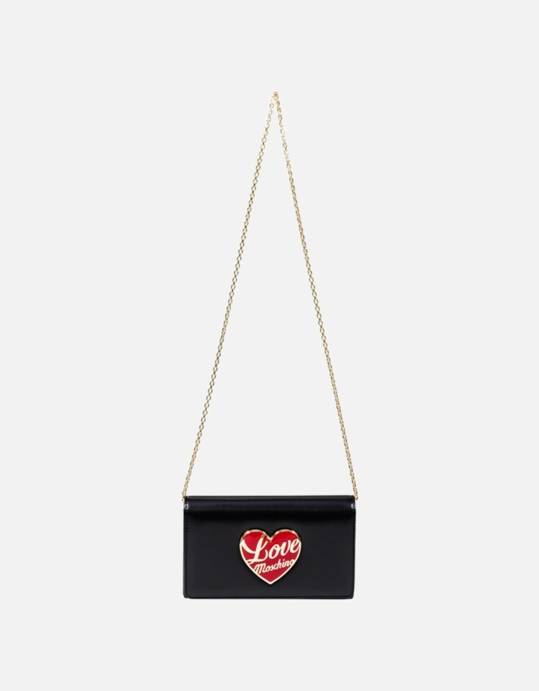Printed Shoulder Bag with Inside Pockets Women - Black