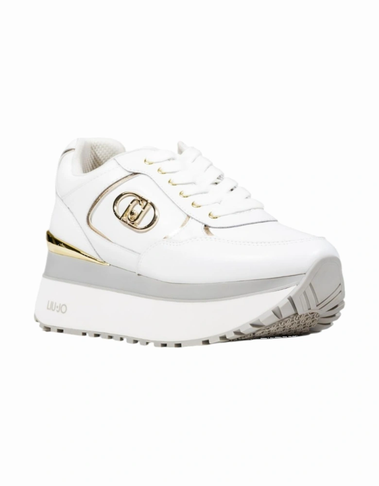 Lace-Up Faux Leather Sneakers Women - White
