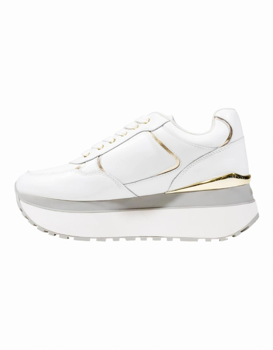 Lace-Up Faux Leather Sneakers Women - White