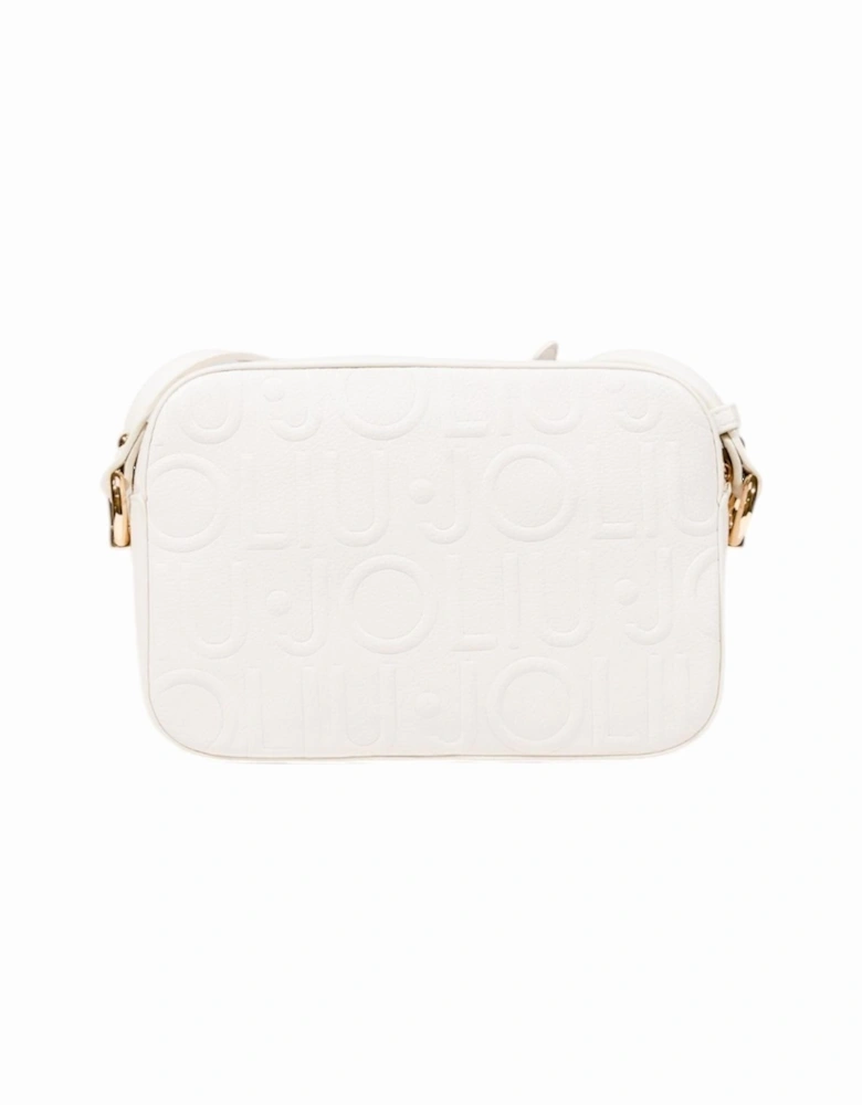 Shoulder Bag with Inside Pockets and Zip Closure Women - White