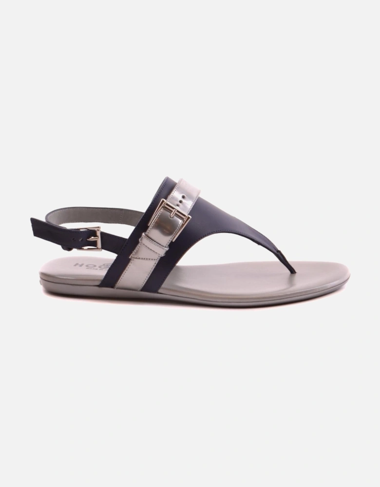 Leather Sandals with Buckle and Bow Fastening Women - Multicolor