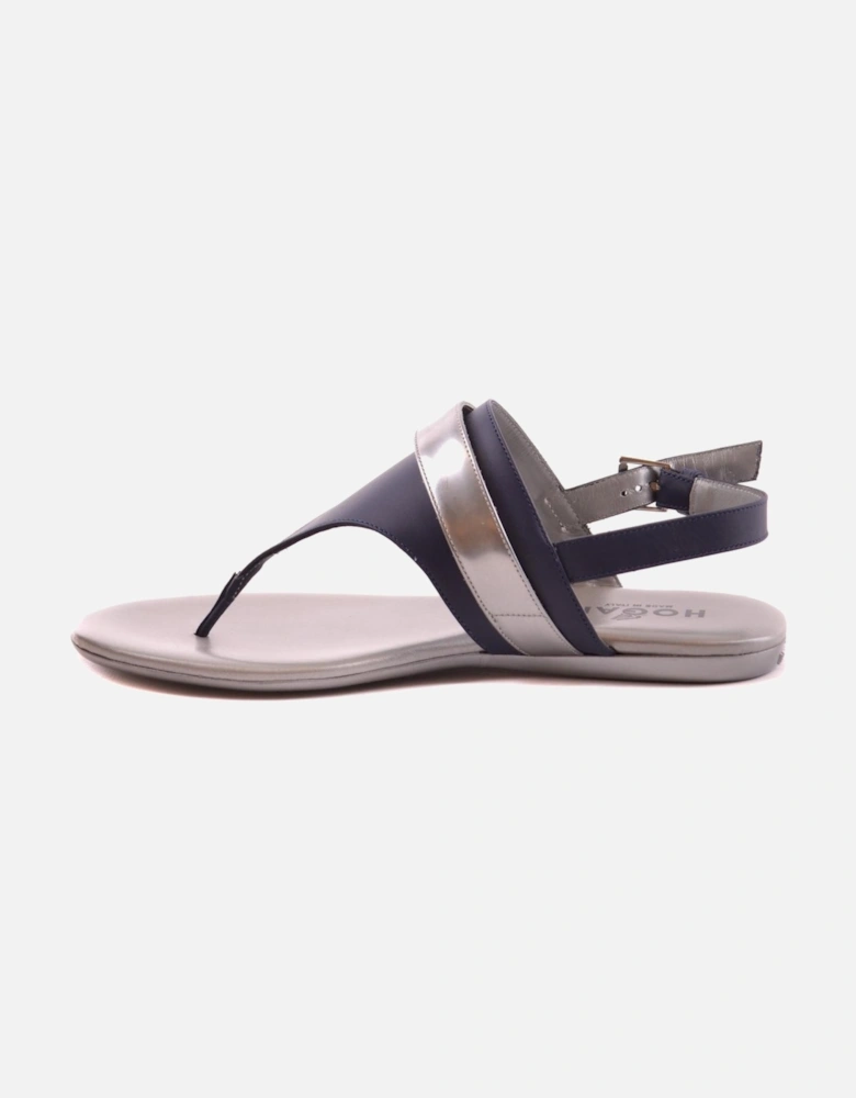 Leather Sandals with Buckle and Bow Fastening Women - Multicolor