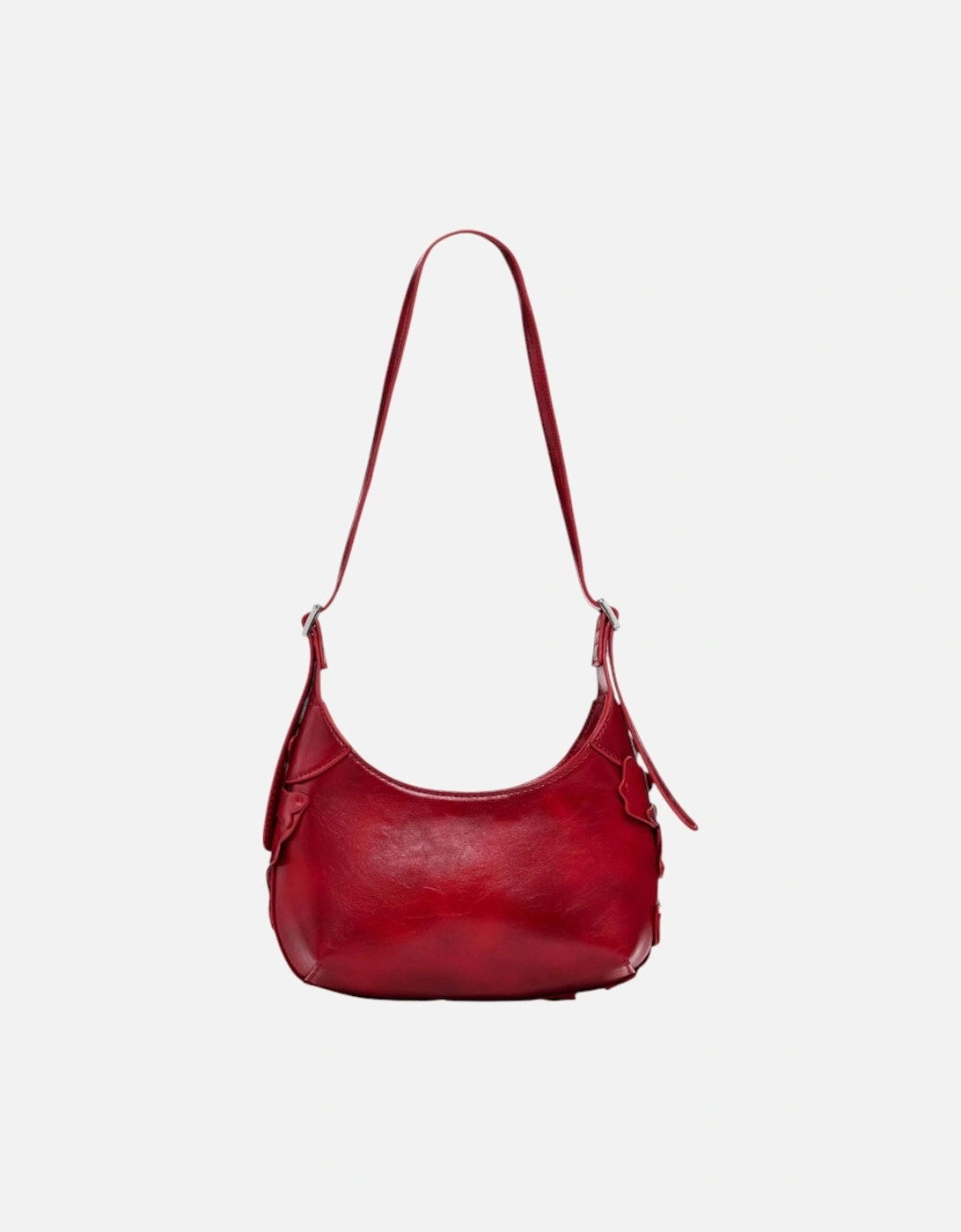 Floral Handbag with Zip and Inside Pockets Women - Red Bags