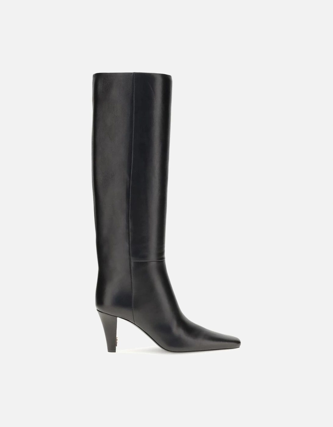 High Leather Knee-High Cone Heel Boots Women - Black, 4 of 3