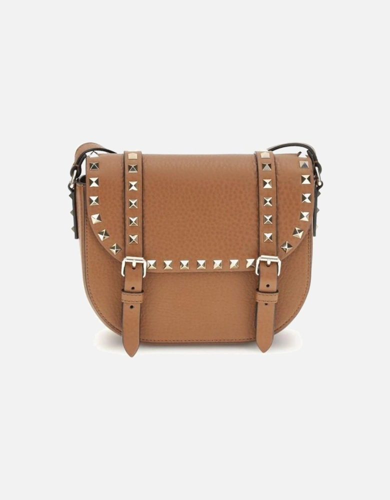 Rockstud Small Messenger Shoulder Bag with Studs Women - Beige