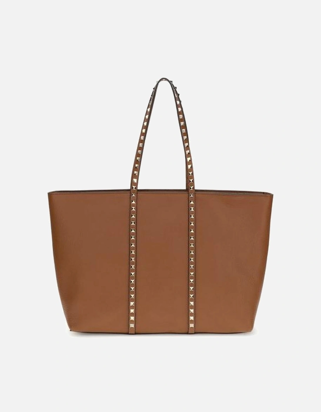 Rockstud Embellished Medium Leather Tote Bag Women - Brown Shoulder, 5 of 4