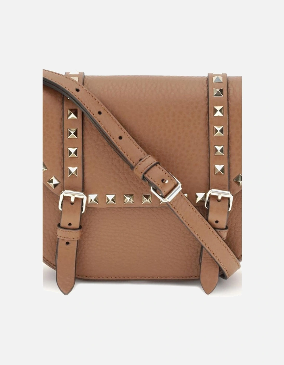 Rockstud Small Messenger Shoulder Bag with Studs Women - Beige