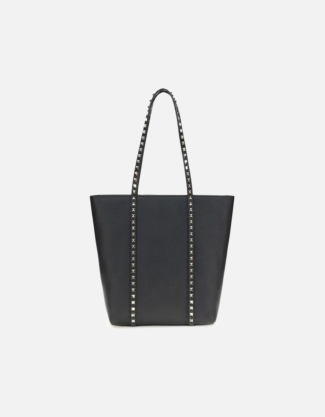 Rockstud Calfskin Leather Tote Bag Women - Black Shoulder Bags, 5 of 4
