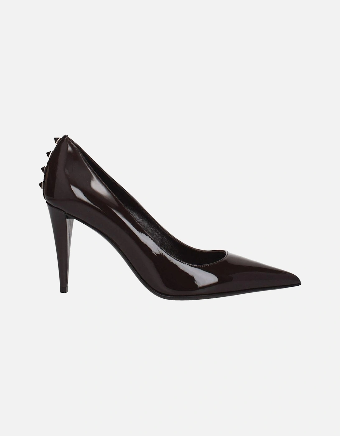 Pointy Toe Patent Leather Pumps with Back Detail Women - Brown, 6 of 5