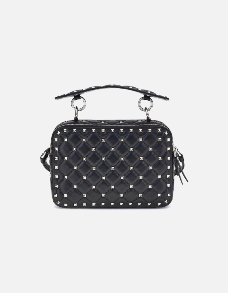 Rockstud Spike Quilted Leather Shoulder Bag Women - Black