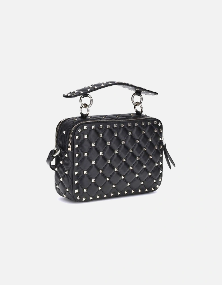 Rockstud Spike Quilted Leather Shoulder Bag Women - Black