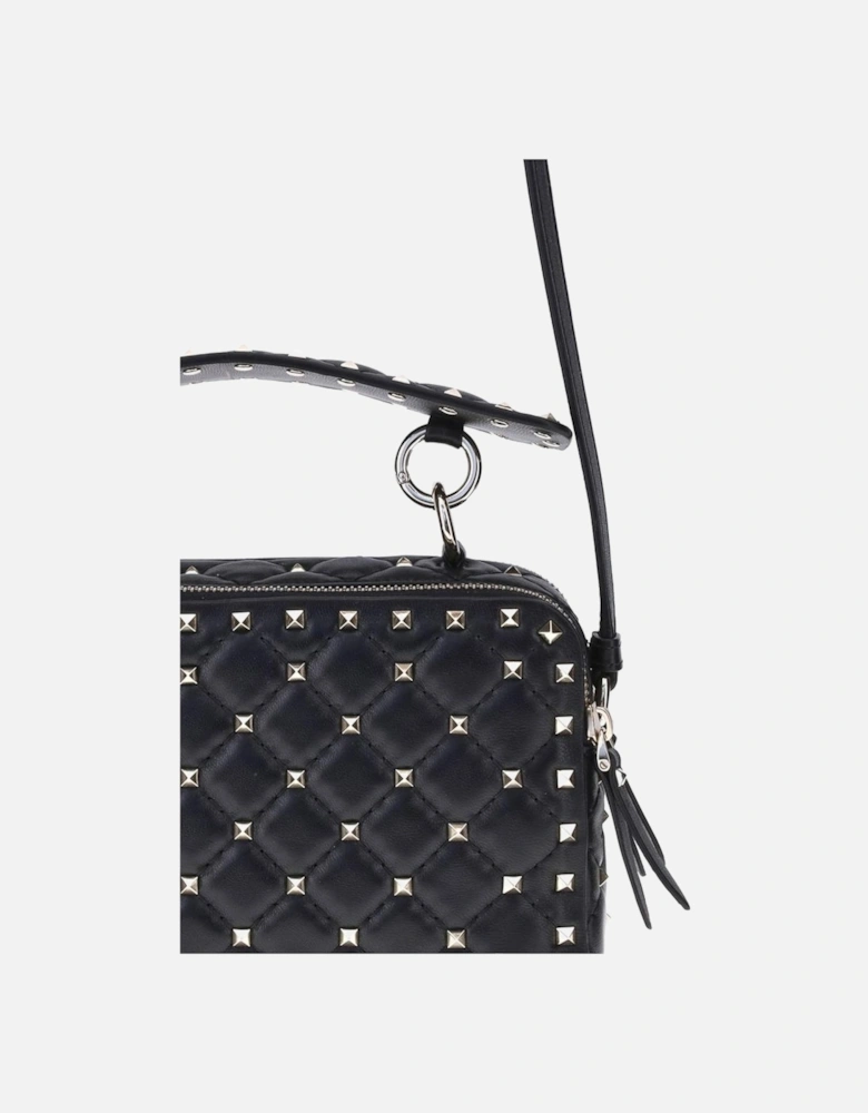 Rockstud Spike Quilted Leather Shoulder Bag Women - Black