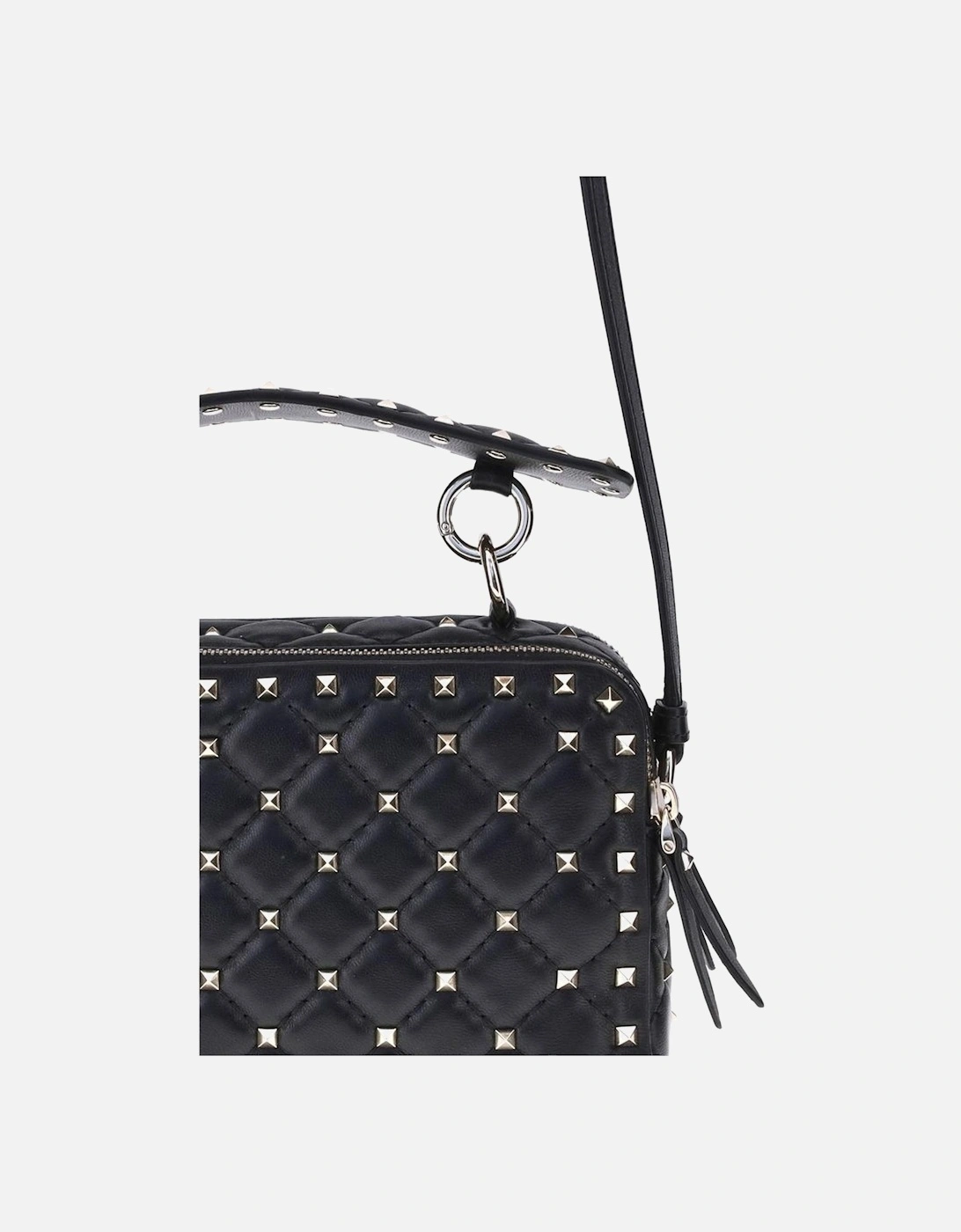 Rockstud Spike Quilted Leather Shoulder Bag Women - Black