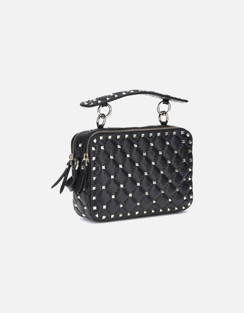 Rockstud Spike Quilted Leather Shoulder Bag Women - Black