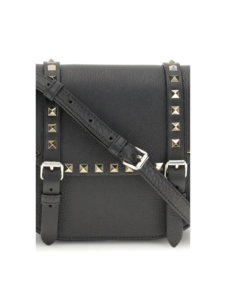 Rockstud Embellished Small Messenger Shoulder Bag Women - Beige
