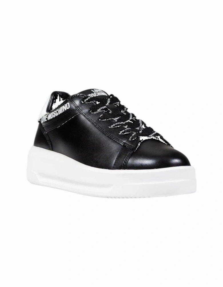 Slip-On Lace-Up Synthetic Sneakers Women - Black